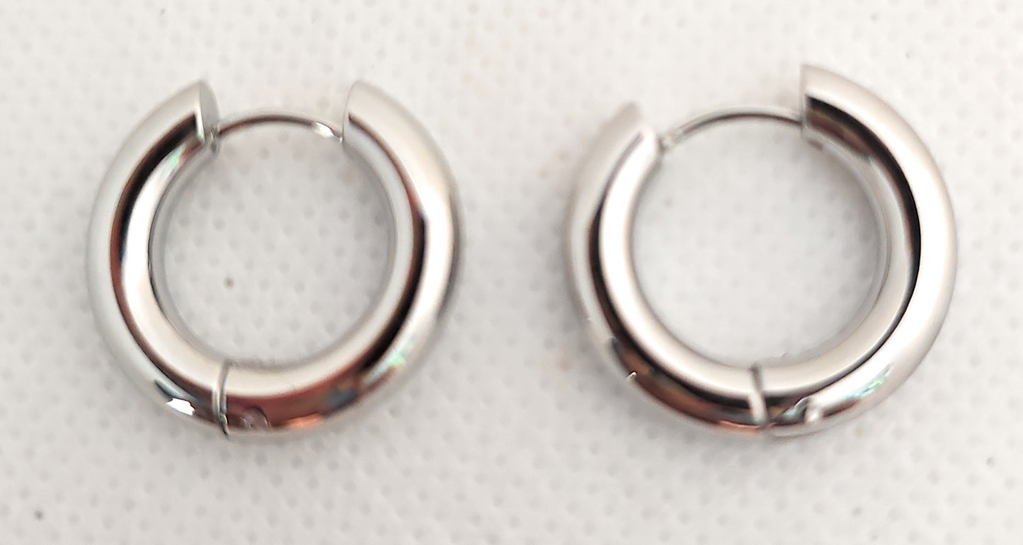 Aretes argollas en stainless steel